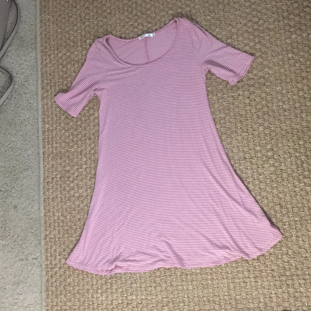 Pink and white stripe dress